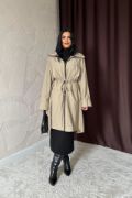 Camel Askı Detaylı Trençkot resmi